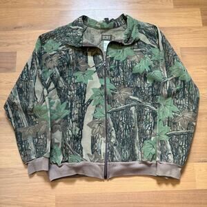 Men's Vintage Ocoee Trebark Com Camouflage Zip Up Jacket Sweatshirt Sz Medium